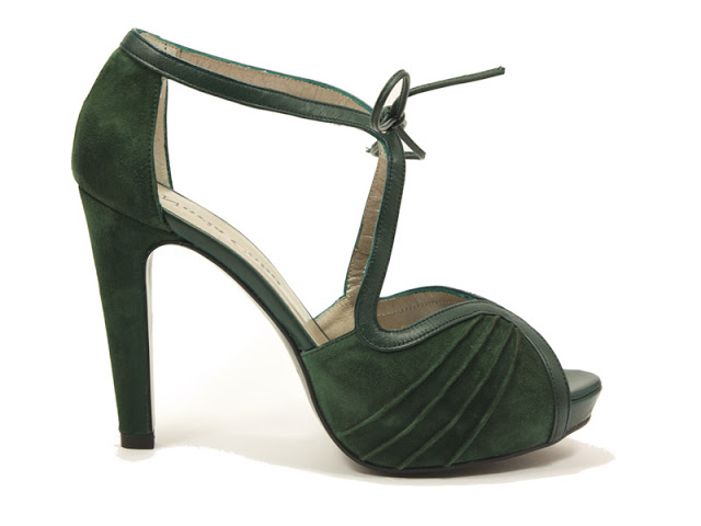 zapato de fiesta en tono verde